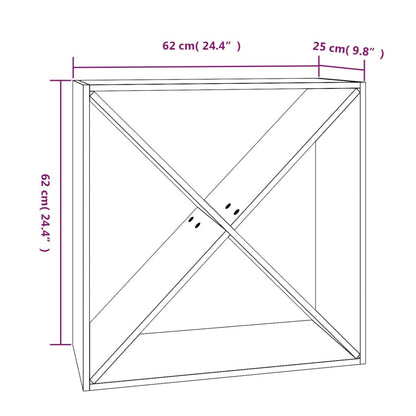 Vinreol 62x25x62 Cm Massivt Fyrretræ - Billede 8