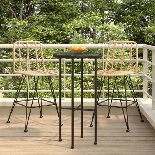 Barstole 2 Stk. 45X56X103,5 Cm Polyrattan Og Stål