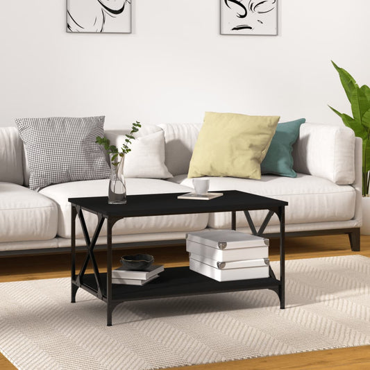 Sofabord 80X50X45 Cm Konstrueret Træ Og Jern Sort