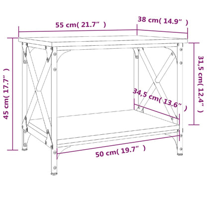 Sidebord 55X38X45 Cm Konstrueret Træ