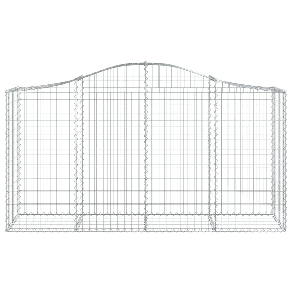 Buede Gabionkurve 3 Stk. 200x50x100/120 Cm Galvaniseret Jern - Billede 4