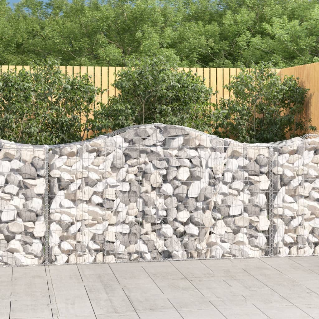 Buede Gabionkurve 13 Stk. 200x50x100/120 Cm Galvaniseret Jern - Hovedbillede