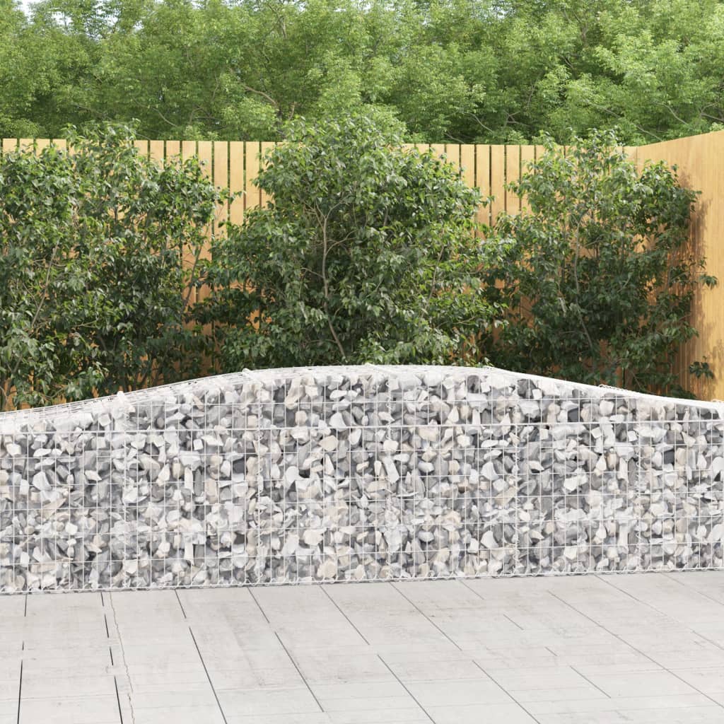 Buede Gabionkurve 2 Stk. 400x50x60/80 Cm Galvaniseret Jern - Hovedbillede