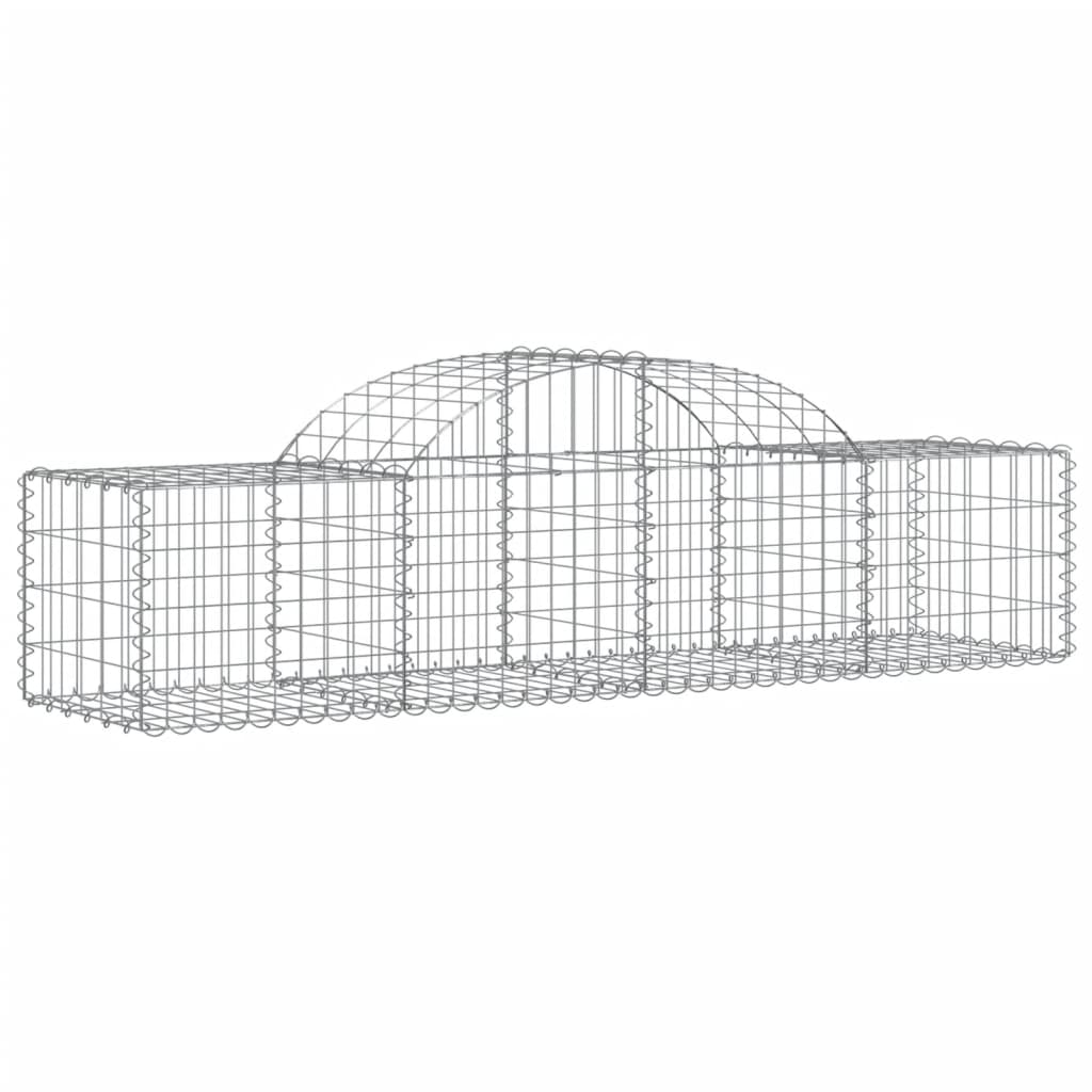 Buede Gabionkurve 7 Stk. 200x50x40/60 Cm Galvaniseret Jern - Billede 3