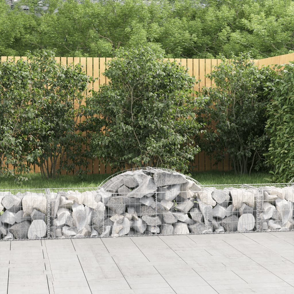 Buede Gabionkurve 7 Stk. 200x50x40/60 Cm Galvaniseret Jern - Hovedbillede
