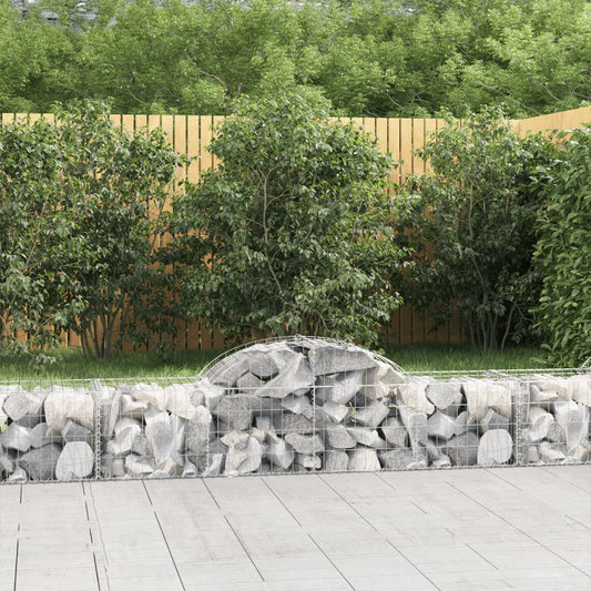 Buede Gabionkurve 7 Stk. 200x50x40/60 Cm Galvaniseret Jern - Hovedbillede