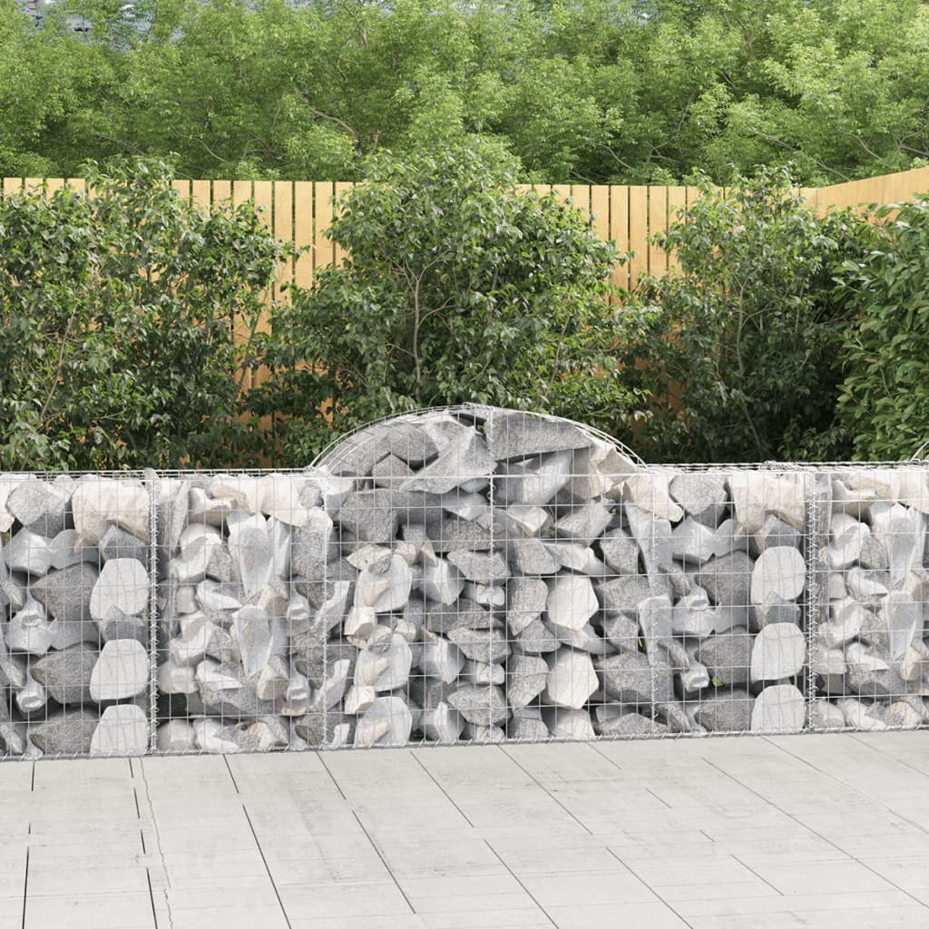 Buede Gabionkurve 11 Stk. 200x50x80/100 Cm Galvaniseret Jern - Hovedbillede