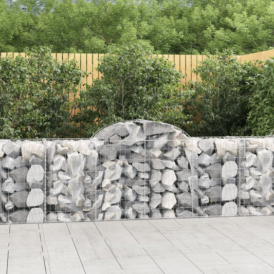 Buede Gabionkurve 11 Stk. 200x50x80/100 Cm Galvaniseret Jern - Hovedbillede
