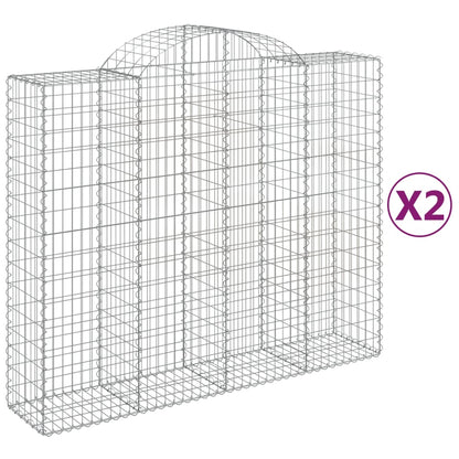 Buede Gabionkurve 2 Stk. 200x50x160/180 Cm Galvaniseret Jern - Billede 2