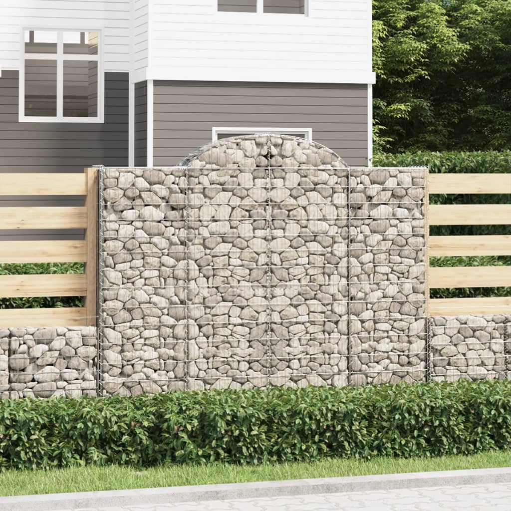 Buede Gabionkurve 2 Stk. 200x50x160/180 Cm Galvaniseret Jern - Hovedbillede