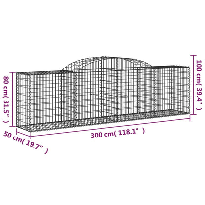 Buede Gabionkurve 20 Stk. 300x50x80/100 Cm Galvaniseret Jern - Billede 6