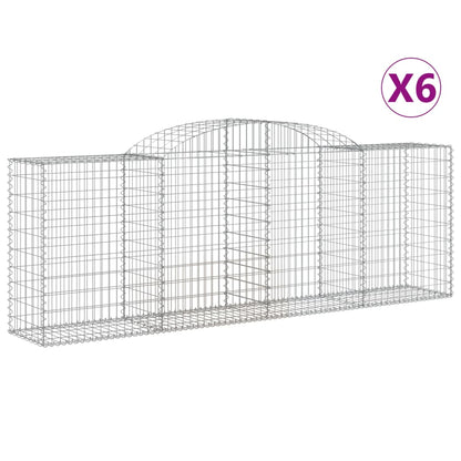 Buede Gabionkurve 6 Stk. 300x50x100/120 Cm Galvaniseret Jern - Billede 2