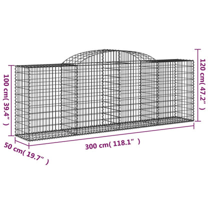 Buede Gabionkurve 6 Stk. 300x50x100/120 Cm Galvaniseret Jern - Billede 6