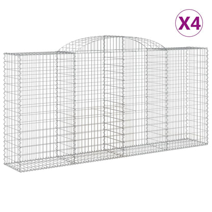 Buede Gabionkurve 4 Stk. 300x50x140/160 Cm Galvaniseret Jern - Billede 2