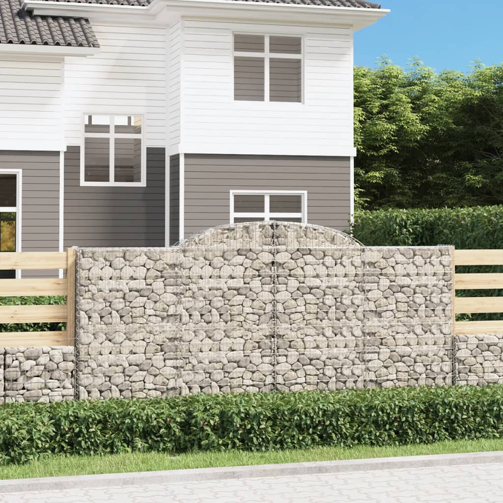 Buede Gabionkurve 4 Stk. 300x50x140/160 Cm Galvaniseret Jern - Hovedbillede