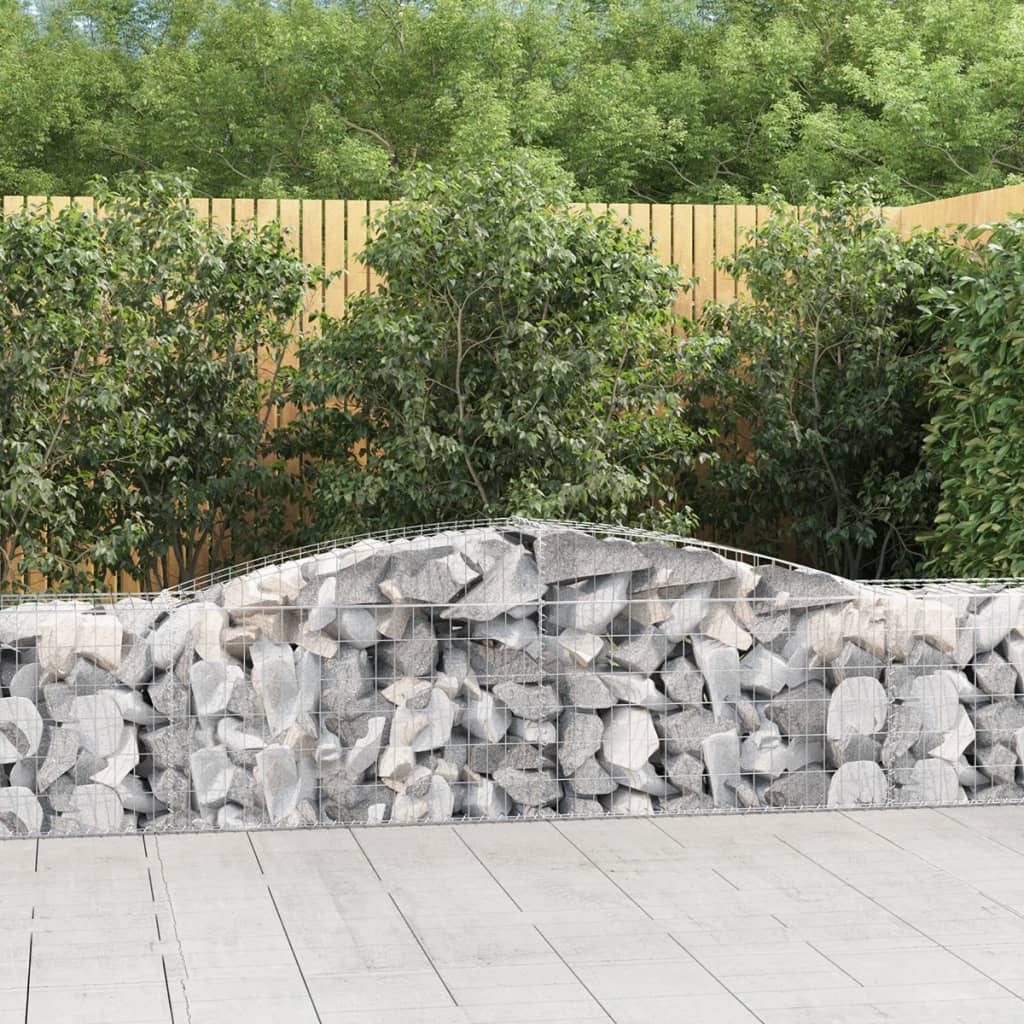 Buede Gabionkurve 5 Stk. 400x50x60/80 Cm Galvaniseret Jern - Hovedbillede