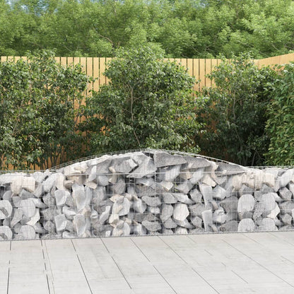 Buede Gabionkurve 5 Stk. 400x50x60/80 Cm Galvaniseret Jern - Hovedbillede