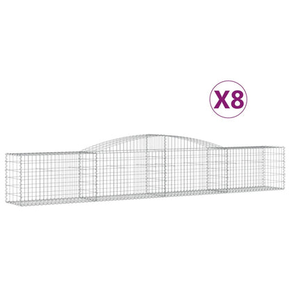 Buede Gabionkurve 8 Stk. 400x50x60/80 Cm Galvaniseret Jern - Billede 2