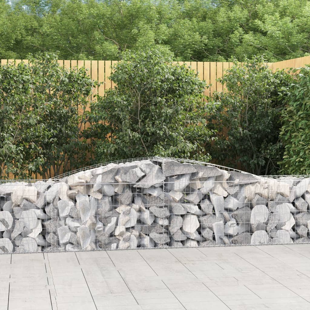 Buede Gabionkurve 8 Stk. 400x50x60/80 Cm Galvaniseret Jern - Hovedbillede