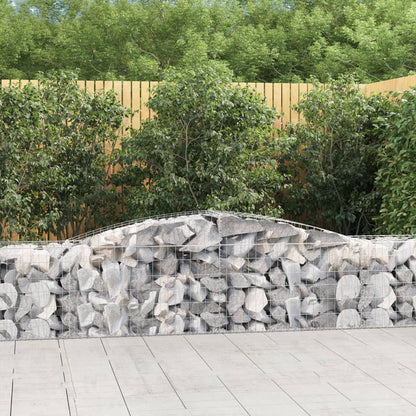 Buede Gabionkurve 8 Stk. 400x50x60/80 Cm Galvaniseret Jern - Hovedbillede