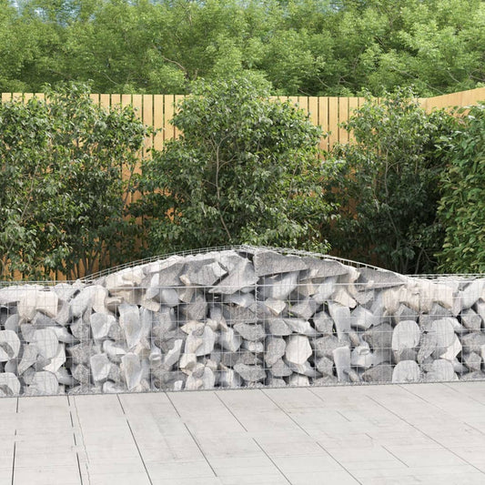 Buede Gabionkurve 8 Stk. 400x50x60/80 Cm Galvaniseret Jern - Hovedbillede