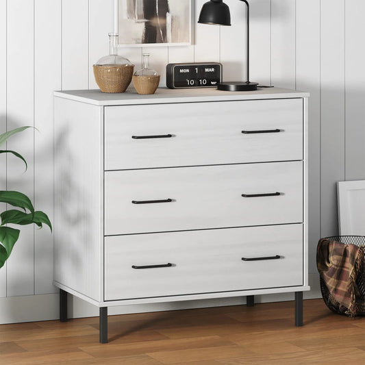 Skænk Med 3 Skuffer Oslo 77X40X79,5 Cm Massivt Træ