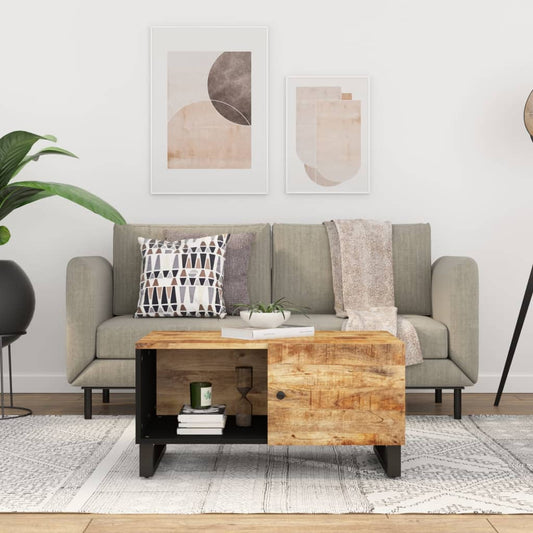 Sofabord 80X50X40 Cm Massivt Mangotræ Og Konstrueret Træ
