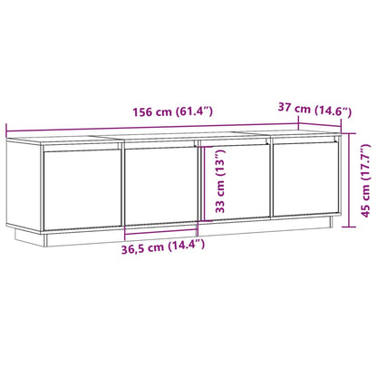Tv-Bord 156X37X45 Cm Massivt Fyrretræ