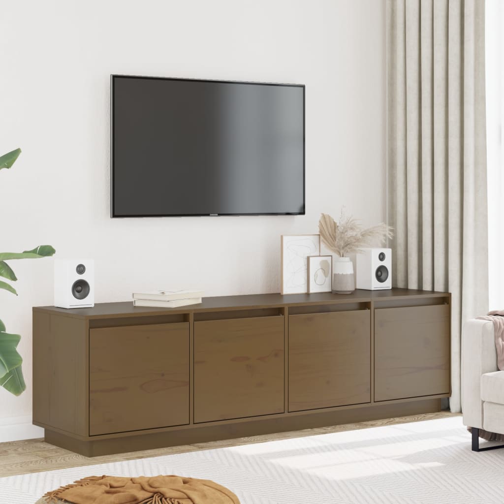 Tv-Bord 156X37X45 Cm Massivt Fyrretræ