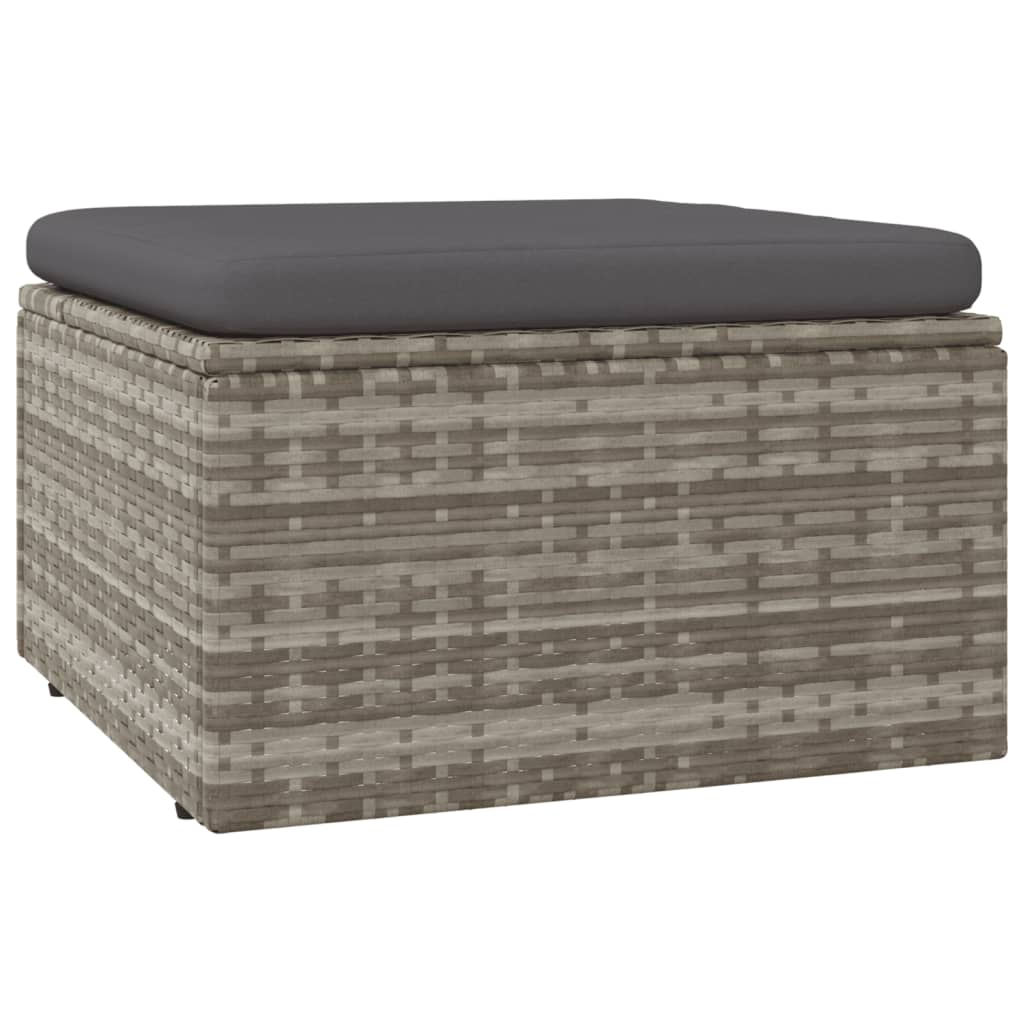 Fodskammel Til Haven Med Hynde 55x55x30 Cm Polyrattan
