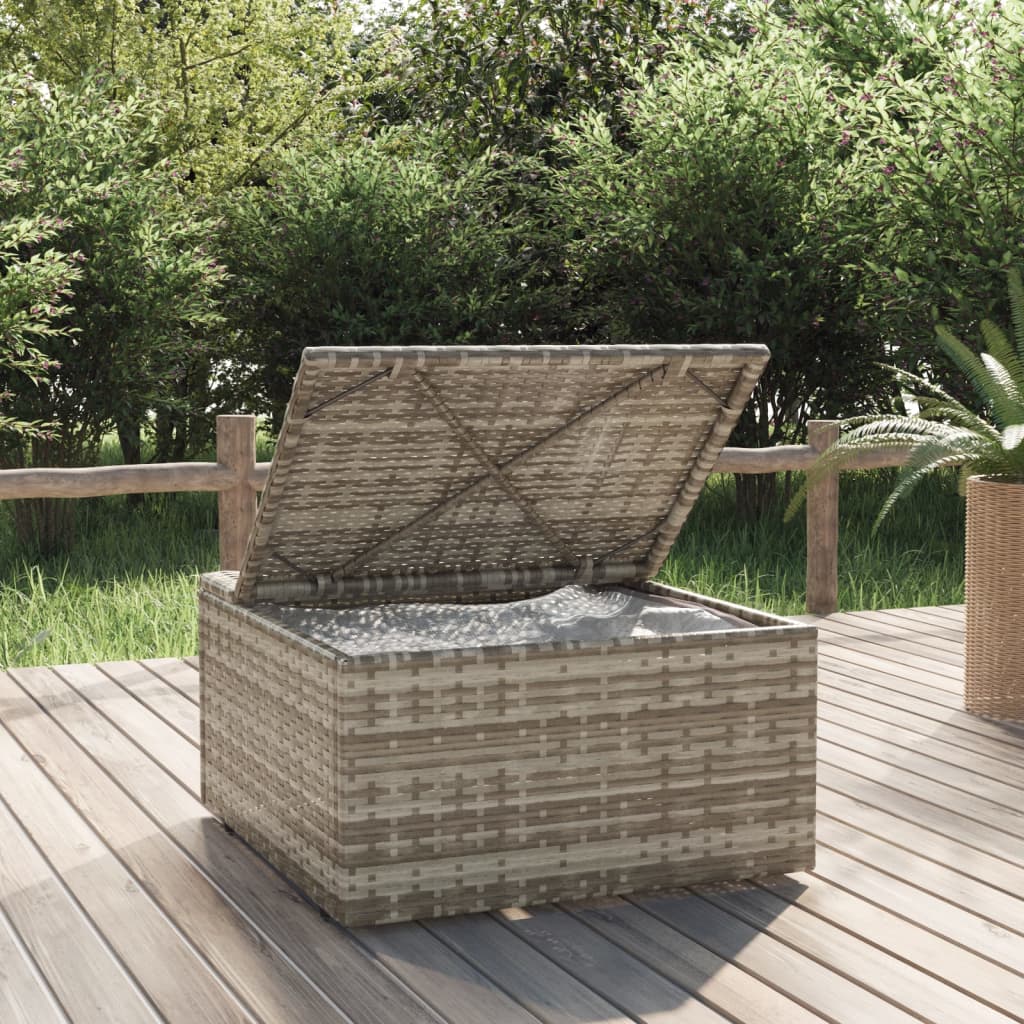 Fodskammel Til Haven Med Hynde 55x55x30 Cm Polyrattan