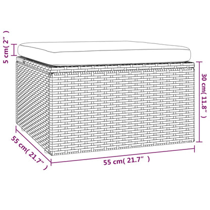 Fodskammel Til Haven Med Hynde 55x55x30 Cm Polyrattan