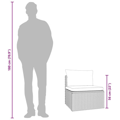 Midtermodul Til Havesofa Med Hynde 57x57x56 Cm Polyrattan