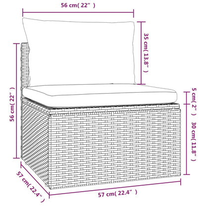Midtermodul Til Havesofa Med Hynde 57x57x56 Cm Polyrattan