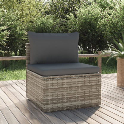 Midtermodul Til Havesofa Med Hynde 57x57x56 Cm Polyrattan Grå - Variant 318669