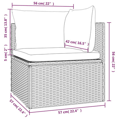 Hjørnemodul Til Havesofa Med Hynde 57x57x56 Cm Polyrattan