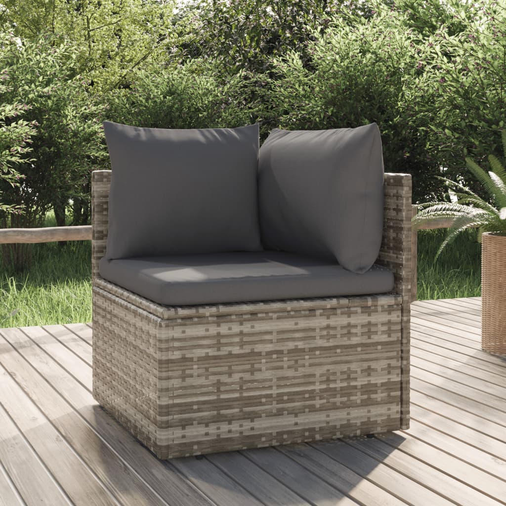Hjørnemodul Til Havesofa Med Hynde 57x57x56 Cm Polyrattan