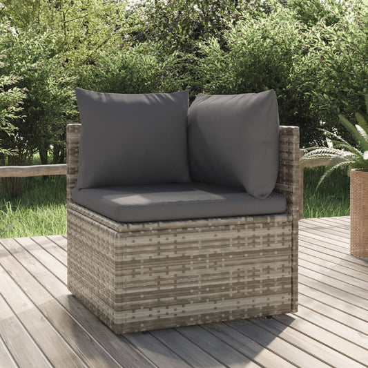 Hjørnemodul Til Havesofa Med Hynde 57X57X56 Cm Polyrattan Grå