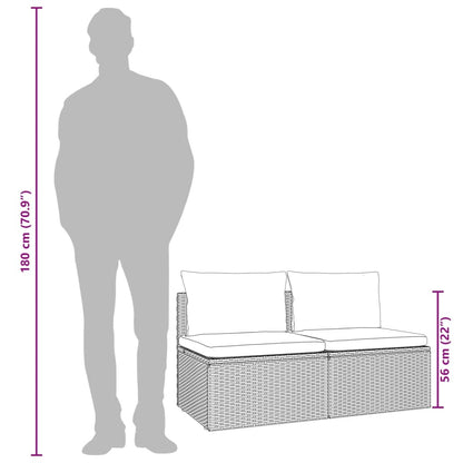 Midtermodul Til Havesofa Med Hynde 57x57x56 Cm Polyrattan