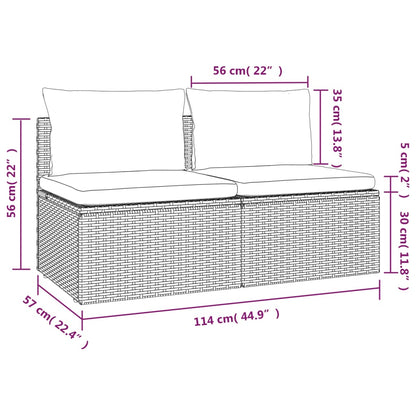 Midtermodul Til Havesofa Med Hynde 57x57x56 Cm Polyrattan
