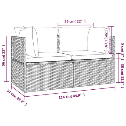 Hjørnemodul Til Havesofa Med Hynde 57x57x56 Cm Polyrattan