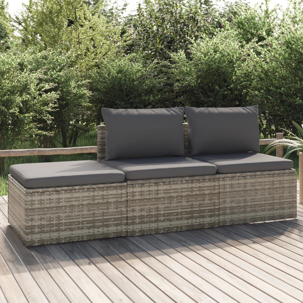 Midtermodul Til Havesofa Med Hynde 57x57x56 Cm Polyrattan Grå - Variant 318674