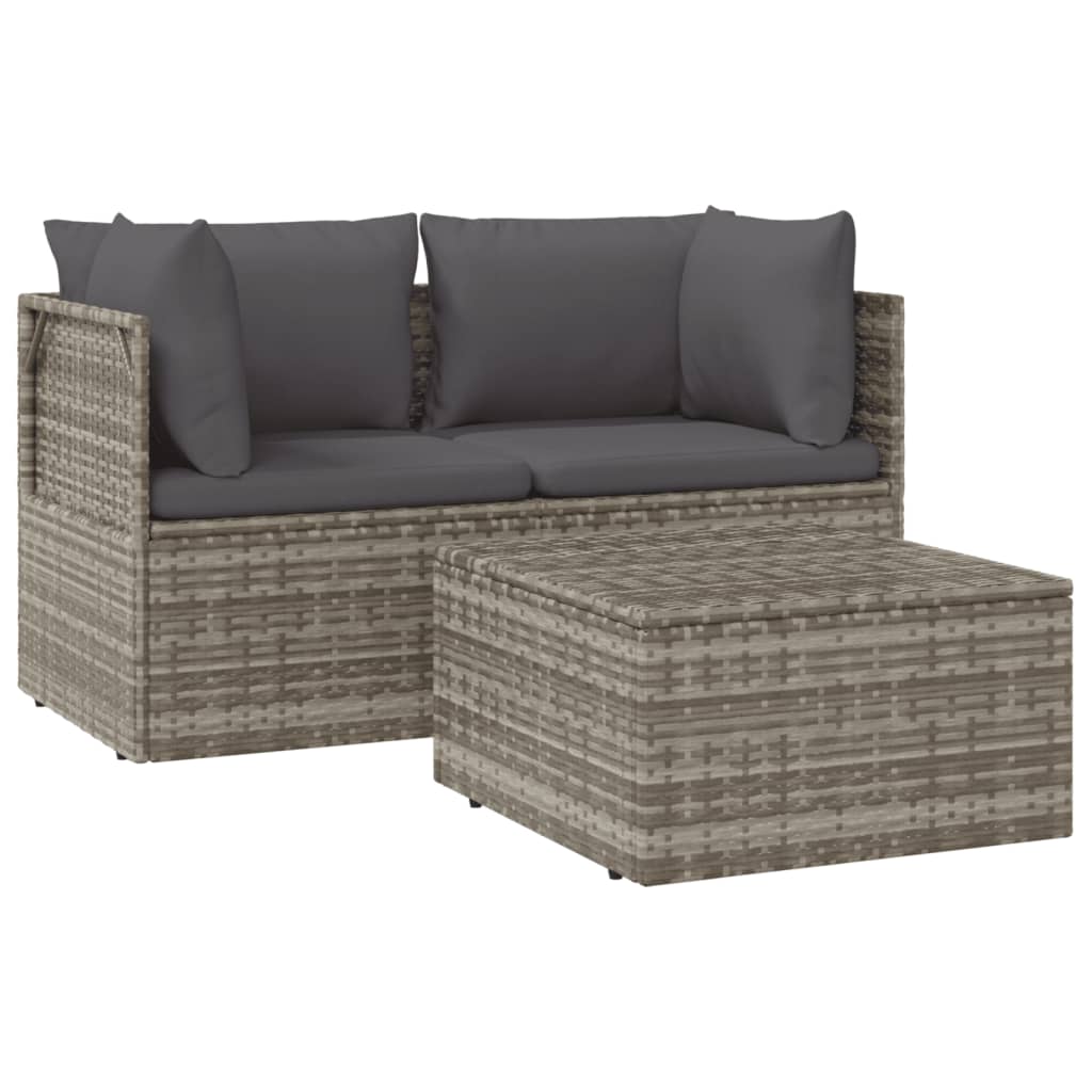Midtermodul Til Havesofa Med Hynde 57x57x56 Cm Polyrattan Grå - Billede 2