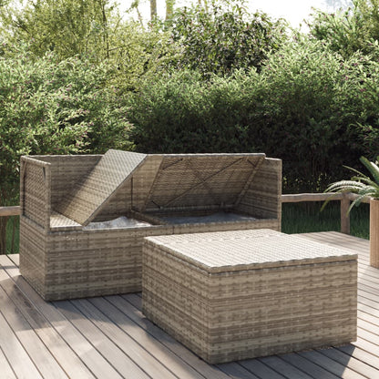 Midtermodul Til Havesofa Med Hynde 57x57x56 Cm Polyrattan Grå - Billede 3