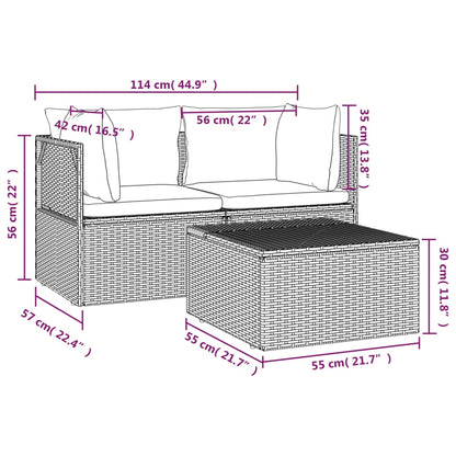 Midtermodul Til Havesofa Med Hynde 57x57x56 Cm Polyrattan Grå - Billede 12