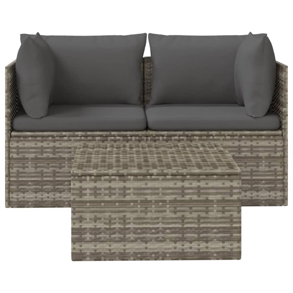 Midtermodul Til Havesofa Med Hynde 57x57x56 Cm Polyrattan Grå - Billede 4