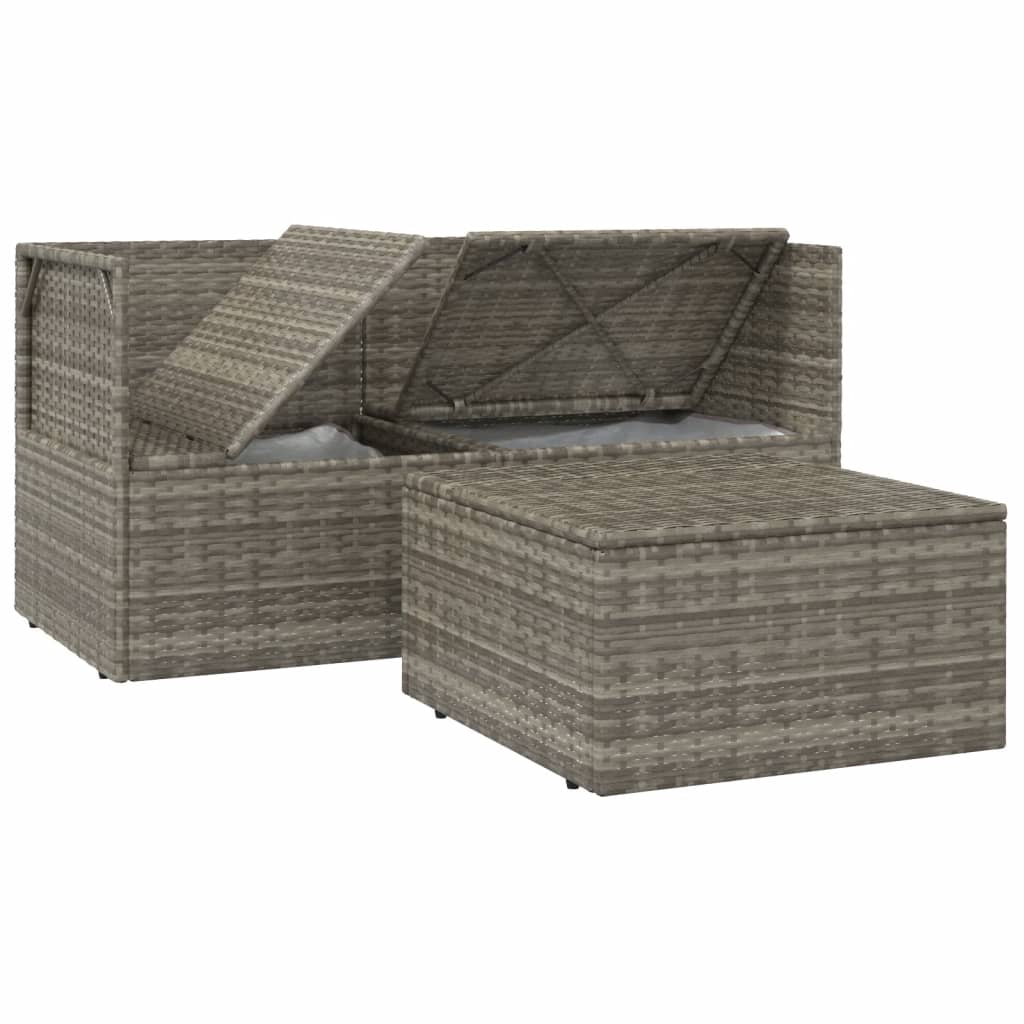 Midtermodul Til Havesofa Med Hynde 57x57x56 Cm Polyrattan Grå - Billede 7