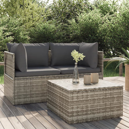 Midtermodul Til Havesofa Med Hynde 57x57x56 Cm Polyrattan Grå - Hovedbillede