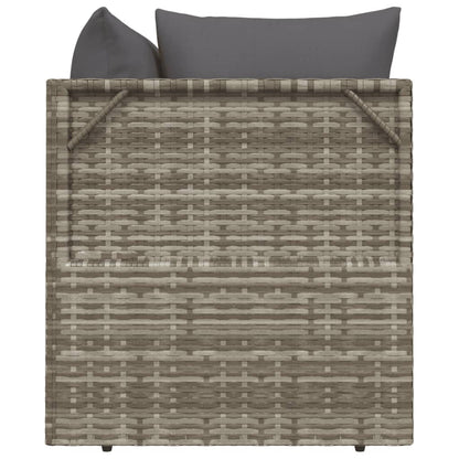 Loungesæt Til Haven 3 Dele Med Hynder Polyrattan Grå - Billede 5