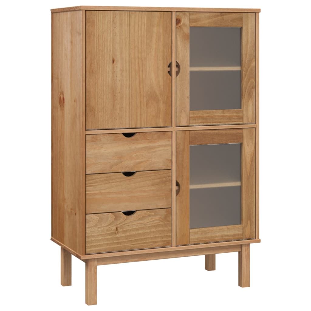 Højskab Otta 85x43x125 Cm Massivt Fyrretræ - Billede 2